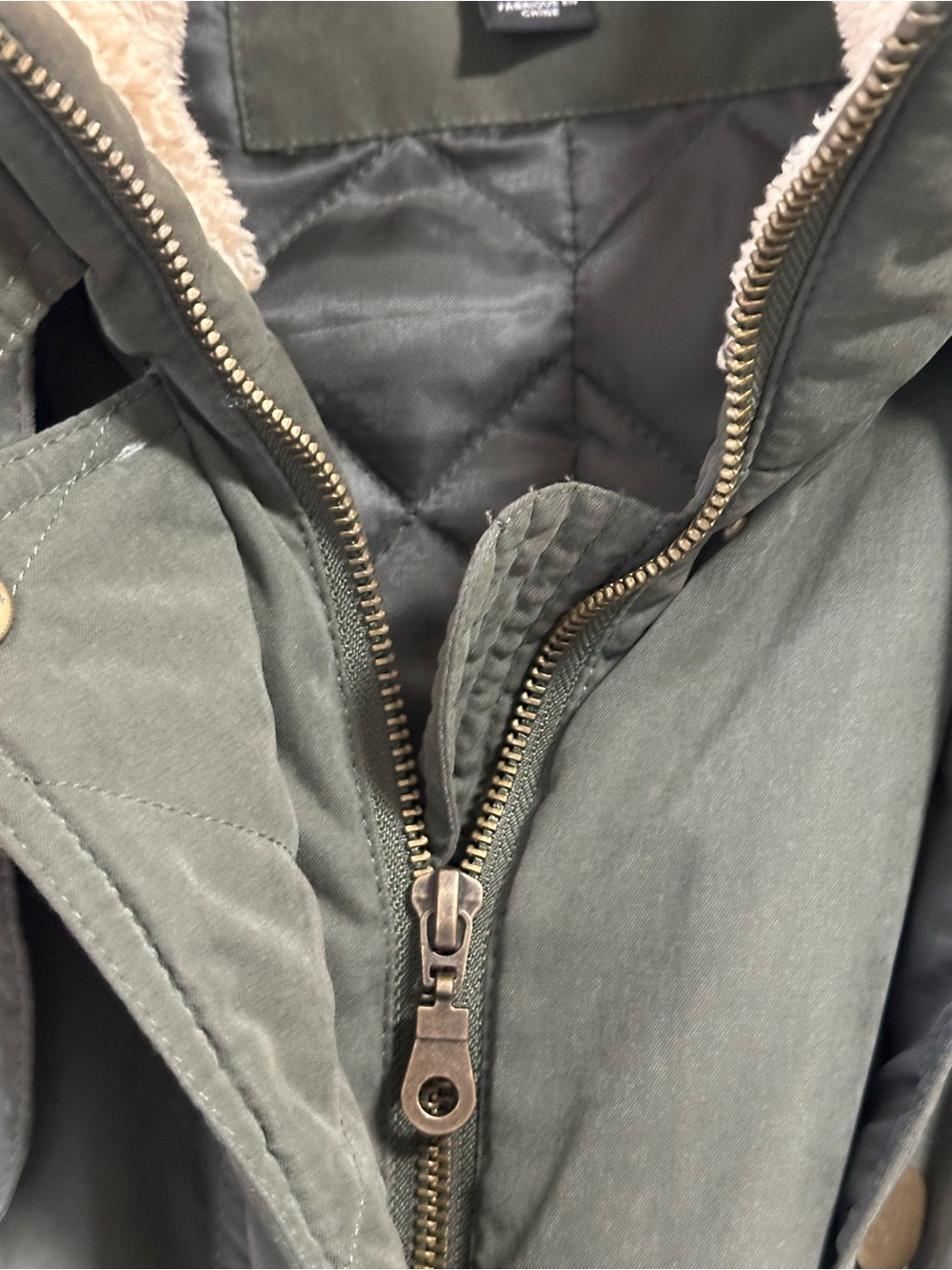 Halogen Utility Jacket with Faux Fur Trim Size 1X in olive green New Without tag - Picture 8 of 8